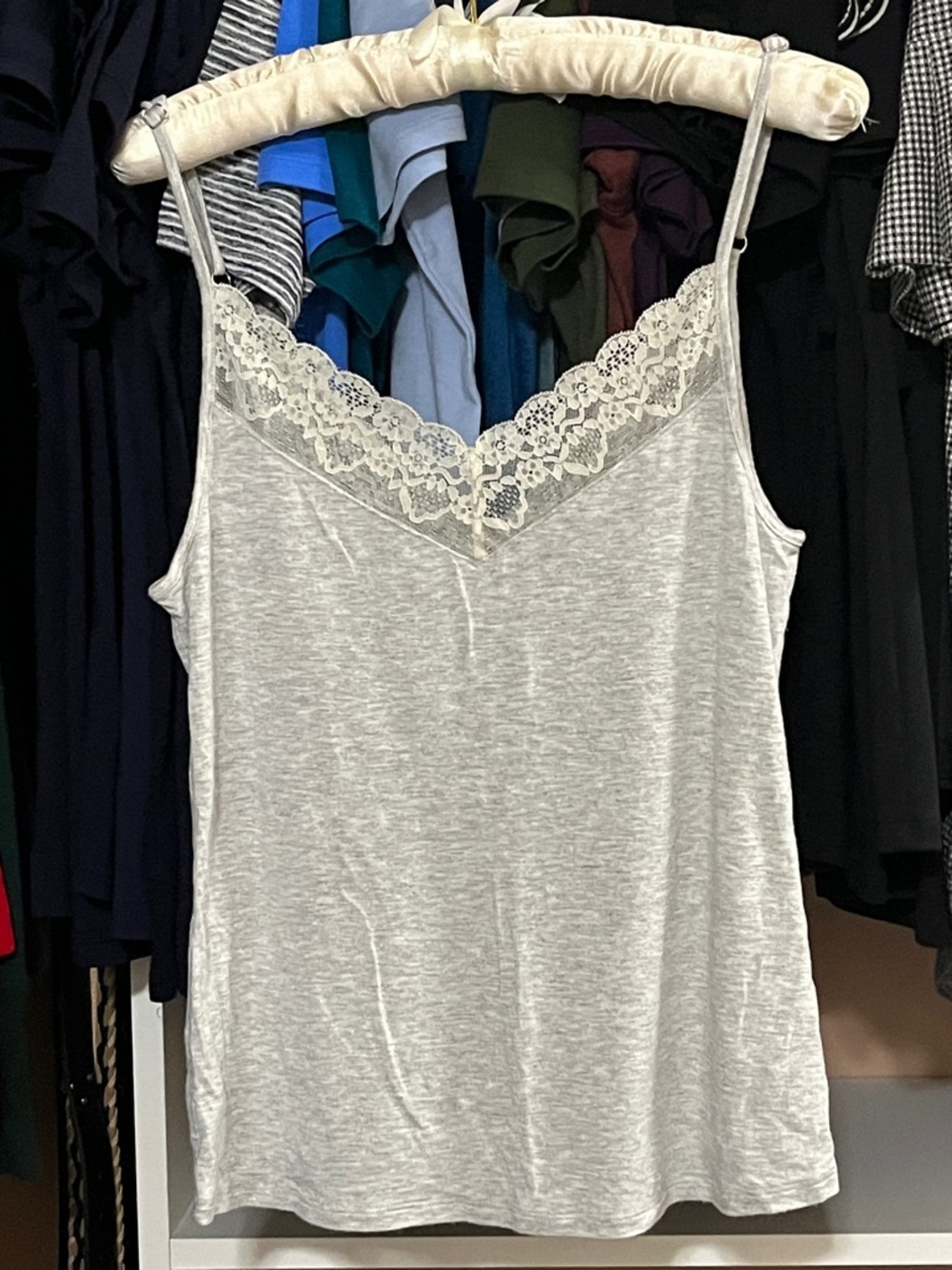 Haven Well Within Light Gray Lace Cami Camisole
